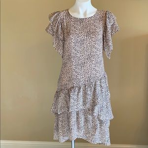 Who What Wear Leopard Print Ruffle Dress